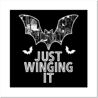 Just Winging It Bat Art Supply Posters and Art